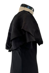 Phenomenal Spring 2007 Alexander McQueen Black Silk Bias Cut Dress w Sweeping Skirts