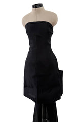 Spring 1987 Yves Saint Laurent Runway Mini Dress w Floor Length Back Bow