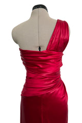 Prettiest Pre-Fall 2010 Valentino by Maria Grazia Chiuri & Pierpaolo Piccioli Red One Shoulder Silk Dress