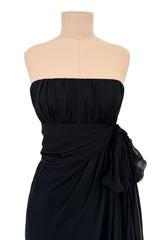 Spring 2002/Spring 1991 Yves Saint Laurent Haute Couture Final Collection Black Silk Chiffon Dress