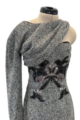 Rare Fall 2007 Christian Dior by John Galliano Runway Look 19 Beaded One Shoulder Dress
