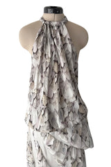 Dreamy Fall 2008 Ungaro by Esteban Cortazar Runway Look 18 Printed Chiffon Backless Halter Dress