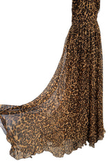 Pre-Fall 2013 Gucci by Frida Giannini Look 8 Leopard Silk Chiffon Dress w Open Back