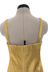 Amazing 1950s Elizabeth Arden Old Hollywood Metallic Gold Playsuit Jumpsuit