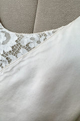 Prettiest Spring 1982 Christian Dior by Marc Bohan Haute Couture Sleeveless Ivory Silk & Lace Top