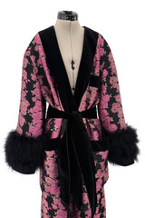 Custom Gucci by Alessandro Michele Pink & Black Metallic Pant & Jacket Set