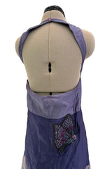 Prettiest Spring 2009 Emporio Armani Runway Finale Look 91 Purple Dress w Elaborately Beaded Butterfly Appliques