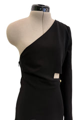 Spring 2015 Versus Versace Runway Look 15 Black Stretch Bandaid Dress w Gold Pins & Cut Out