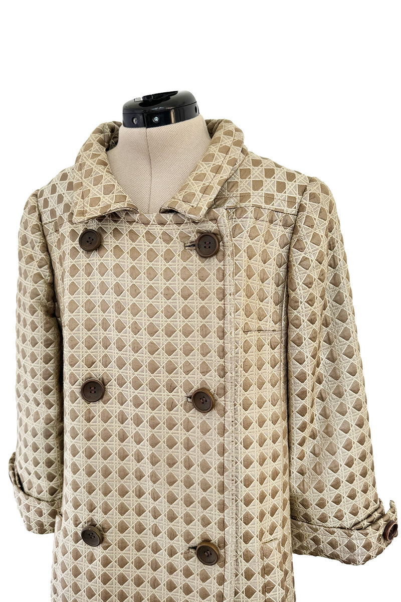 Rare 1965 Courreges for Samuel Robert Special Collaboration Muted Metallic Gold Jacket Coat
