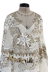 Beautiful Spring 2020 Valentino by Pierpaolo Piccioli Densely White & Gold Sequin Dress