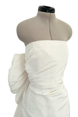 Gorgeous 2013 Lanvin Blanche by Alber Elbaz Strapless Ivory Silk Wedding Dress w Back Bow & Ruffle