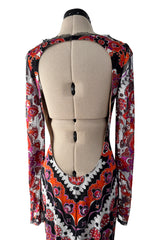 Fantastic Spring 2012 Emilio Pucci by Peter Dundas Runway Look 10 Coral Print Open Back Dress