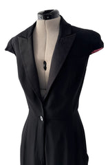 Spring 2008 Alexander McQueen "La Dame Bleue" Black Jumpsuit w Pink Inner Shoulder Detail