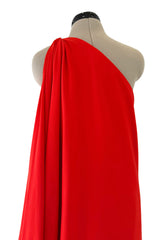 Prettiest 1978 Halston Red Jersey One Shoulder Draped Full Length Maxi Dress
