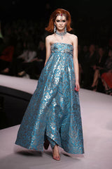 Extraordinary Cruise 2008 Christian Dior by John Galliano Look 60 Turquoise Dress w Crystals