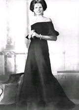 Rare Spring 1972 Christian Dior by Marc Bohan Haute Couture Blue Silk Gazaar Dress