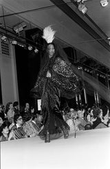 Rare Fall 1978 Yves Saint Laurent Runway Metallic Gold & Black Ruffle Top & Wrap Skirt Set