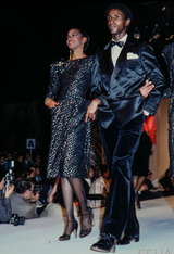 Prettiest Fall 1979 Christian Dior by Marc Bohan Black Silk Lace Net Dress w White Sequins & Bows