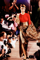 Fall 1989 Bill Blass Gold Silk Lame Leopard Evening Jacket & Skirt Suit