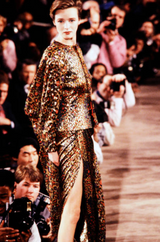 Fall 1989 Bill Blass Gold Silk Lame Leopard Evening Jacket & Skirt Suit