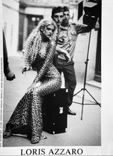 Sexiest Fall 1995 Loris Azzaro Couture Sequin Covered Leopard Print Dress w Open Cut Outs