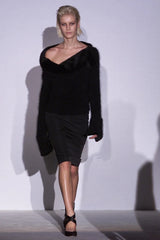 Fall 2001 Gucci by Tom Ford Runway Look 26 Sheared Mink & Softeest Black Angora Sweater
