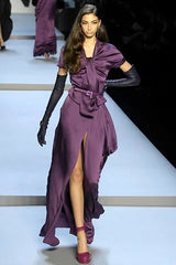 Rare Fall 2007 Christian Dior by John Galliano Runway Look 43 Purple Hammered Silk Top Skirt Dress Set