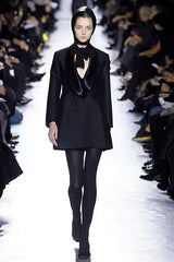 Chic Fall 2007 Yves Saint Laurent by Stefano Pilati Black Shaped Tuxedo Mini Dress
