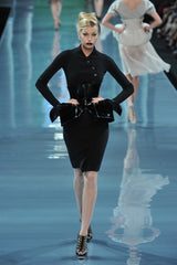 Fabulous Fall 2008 Christian Dior Black Meticulously Tailored Bar Jacket w Beaded Hip Detailing