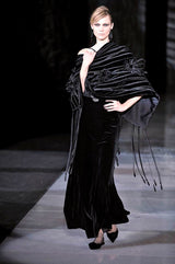 Wonderful Fall 2008 Giorgio Armani Runway Look 48 One Shoulder Velvet Dress w Wrap