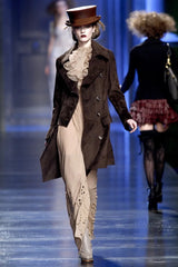 Incredible Fall 2010 Christian Dior by John Galliano Runway Look 30 Ruffle Front Silk Chiffon Dress