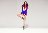 Fall 2012 Fausto Puglisi Ad Campaign Multi Colour Mini Dress w Gold & Rhinestone Detailing