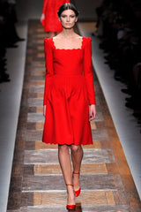 Fall 2012 Valentino by Pierpaolo Piccioli & Maria Grazia Chiuri Black Silk Dress w Front Plunge