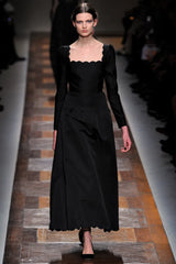 Fall 2012 Valentino by Pierpaolo Piccioli & Maria Grazia Chiuri Black Silk Dress w Front Plunge