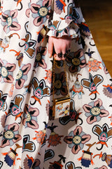 Fall 2017 Valentino by Pierpaolo Piccioli Runway Look 18 Exuberant Silk Print Dress w Ruffled Details