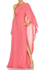 Prettiest Resort 2019 Cult Gaia 'Cosette' Draped One Shoulder Dress w Open Waist Cut Outs