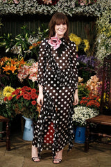 Prettiest Resort 2017 Gucci by Alessandro Michele Black & White Polka Dot Silk Chiffon Dress