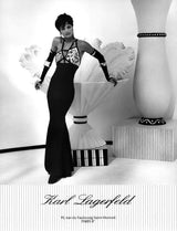 Fantastic Spring 1993 Karl Lagerfeld Runway Black Dress w Extensive Beading