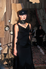 Exceptional Spring 1999 Christian Dior by John Galliano Black Bias Cut Silk Dress w Lace Detailing