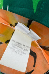 Stunning Spring 1992 Todd Oldham Runway Silk Organza Floral Top w Hand Painted Floral Design