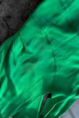 Outstanding Fall 2001 Versace by Donatella Versace Runway Look 54 Green Silk Bias Cut Dress