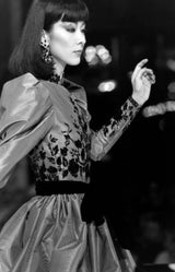 1982 Ady for Givenchy Haute Couture Gold Silk Taffeta Dress w Hand Done Sequin Detailing