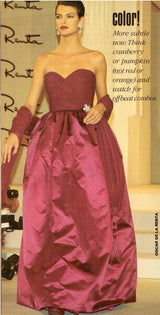 Dreamy Fall 1989 Oscar de la Renta Strapless Cashmere & Silk Dress w Matching Tassel Shawl