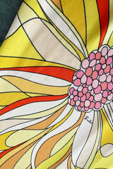 Gorgeous 1960s Emilio Pucci Brilliant Citrus Coloured Silk Jersey Dress w Huge Floral Print