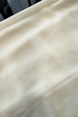 2010s Valentino Ivory Silk Crepe One Shoulder Dress w Draped Back & Rhinestone Buckle