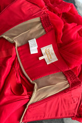Spring 2012 Vivienne Westwood Runway Look 48 Red Silk Tulle Corset Dress w Full Netted Skirt
