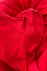 Spring 2012 Vivienne Westwood Runway Look 48 Red Silk Tulle Corset Dress w Full Netted Skirt