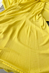 Minimalist 1970s Christian Dior by Marc Bohan Yellow Jersey Tank Dress w Three Tier Skirt