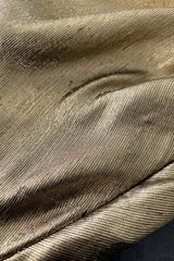 Iconic Fall 1991 Yves Saint Laurent Runway Slinky Gold Lame Dress w Gold Button Details