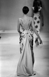 Exceptional Spring 1995 Bill Blass Runway & Book Piece Floral Silk Taffeta & Gingham Dress